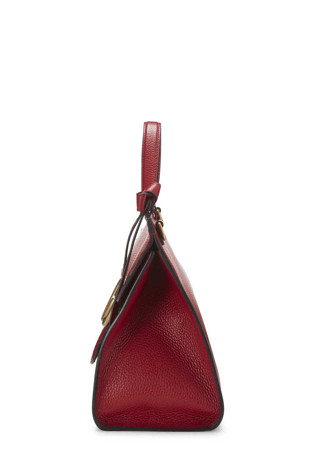 Red Leather GG Marmont Top Handle Flap Bag Small - image 3