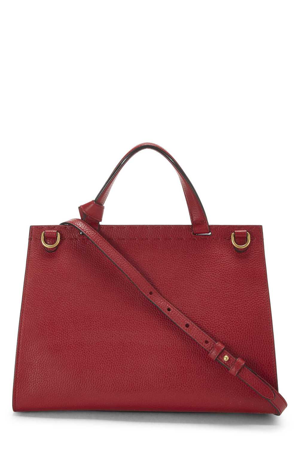 Red Leather GG Marmont Top Handle Flap Bag Small - image 4
