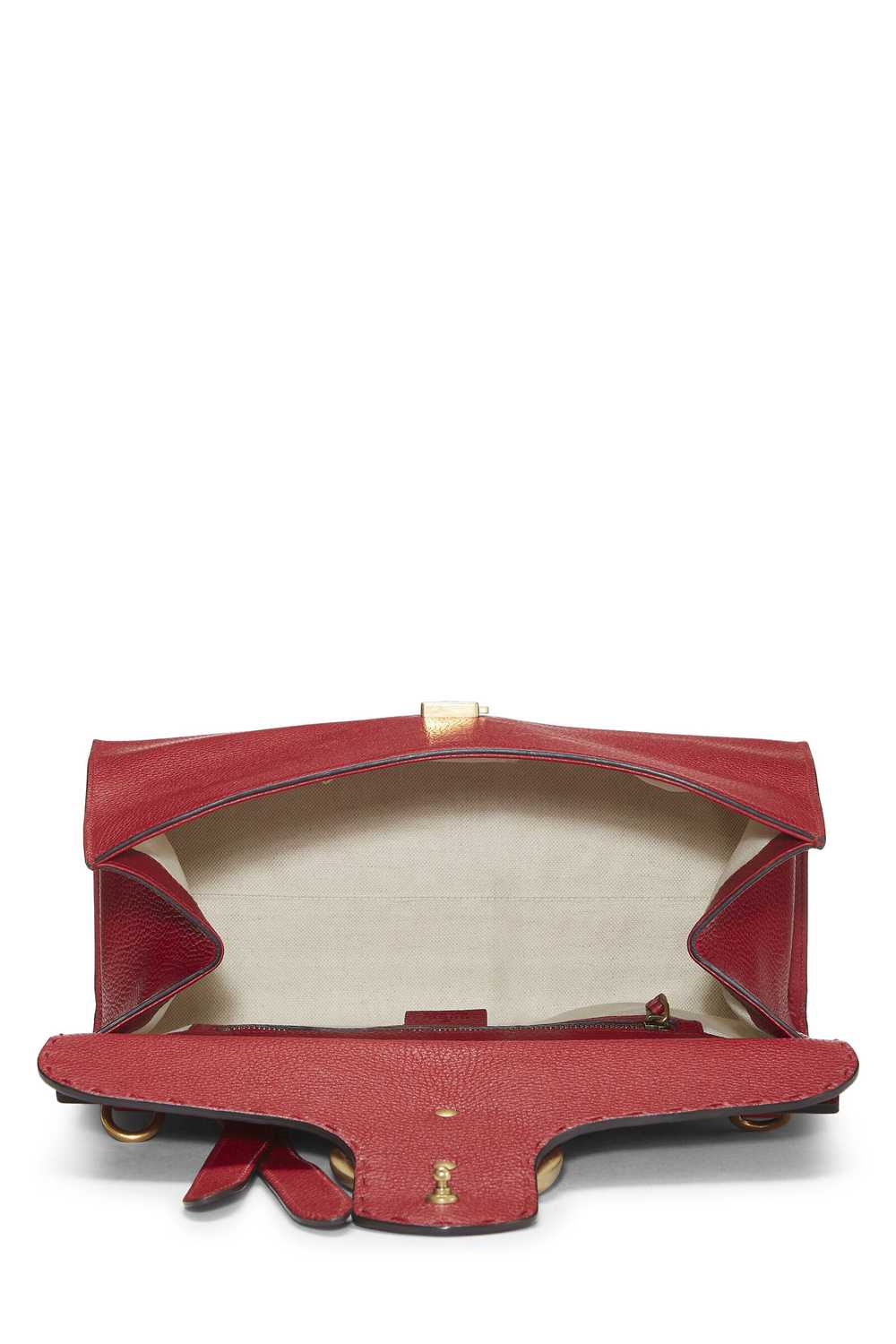 Red Leather GG Marmont Top Handle Flap Bag Small - image 6