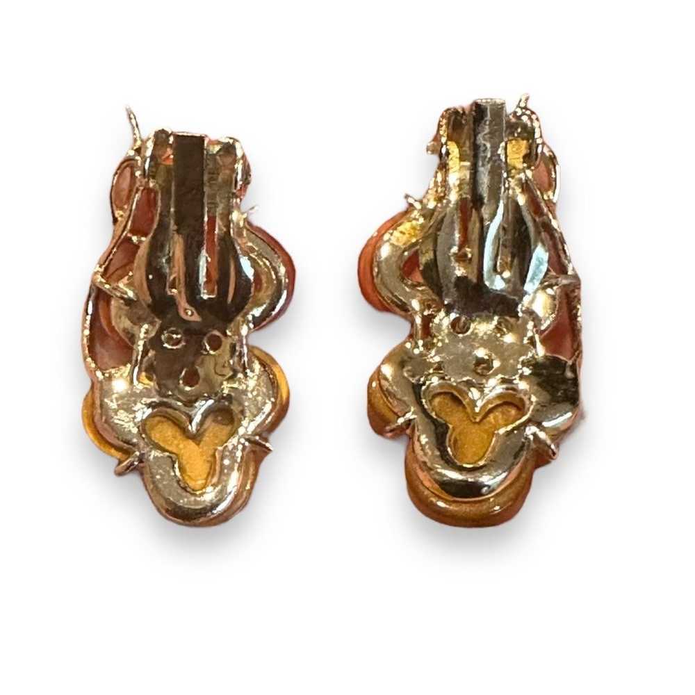 Vintage STAR Jewelry Thermoset Clip on Earrings - image 4