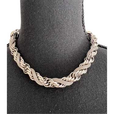 Rare Find Vintage Chunky Bold Choker Heavy Silver… - image 1