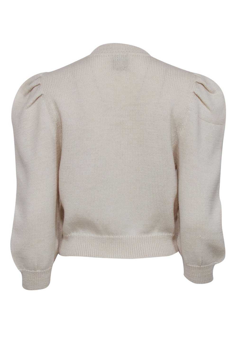 Loeffler Randall - Cream Wool Button Front Cardig… - image 3