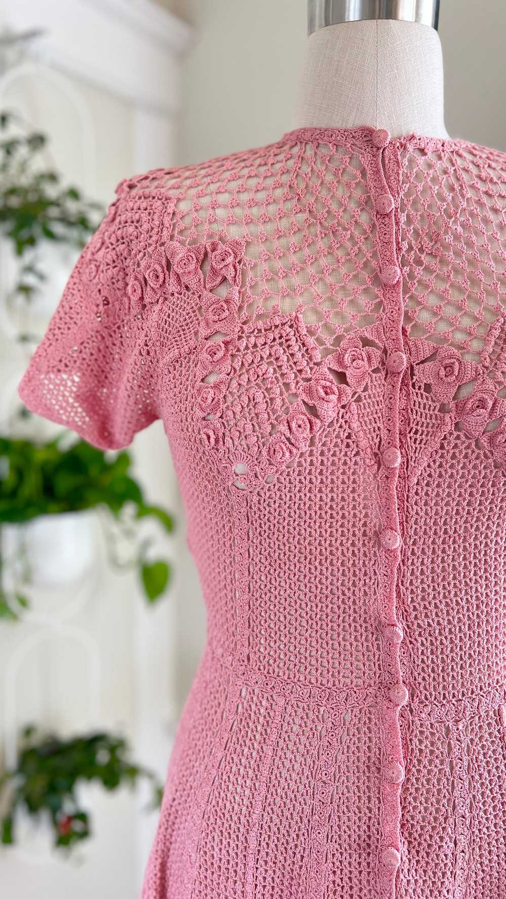 1970s-does-1930s Crochet Dress | small/medium - image 2