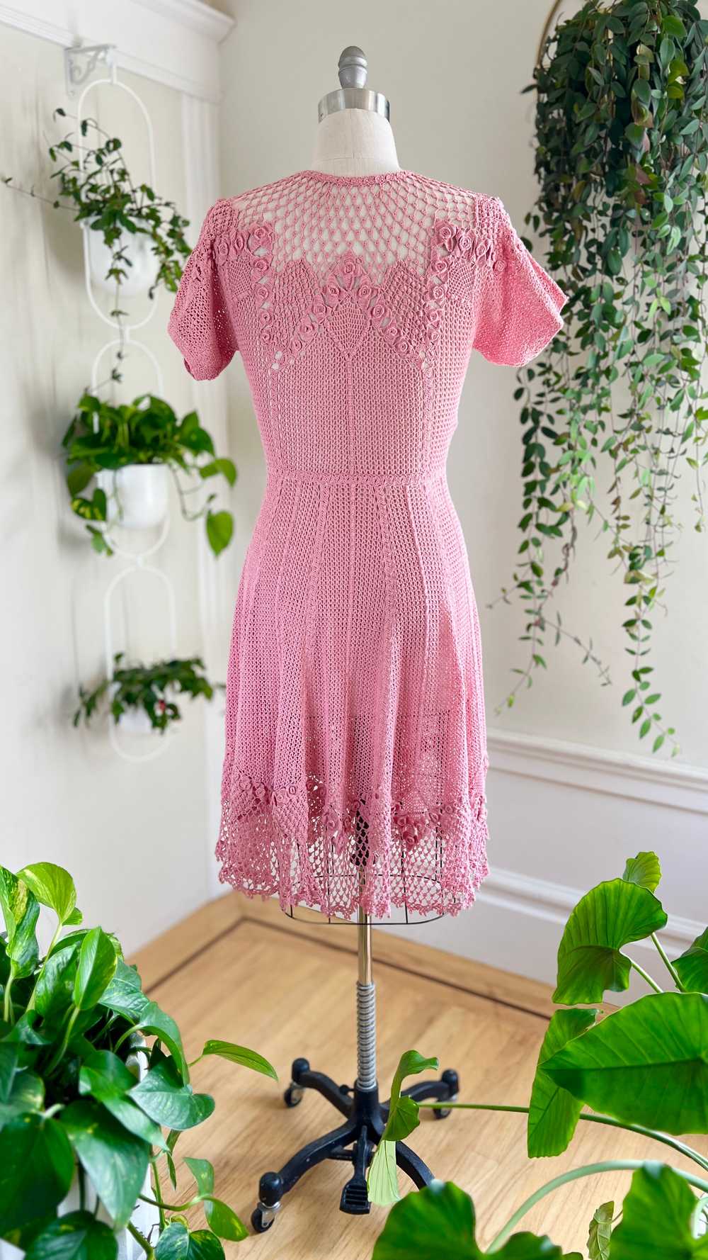 1970s-does-1930s Crochet Dress | small/medium - image 6