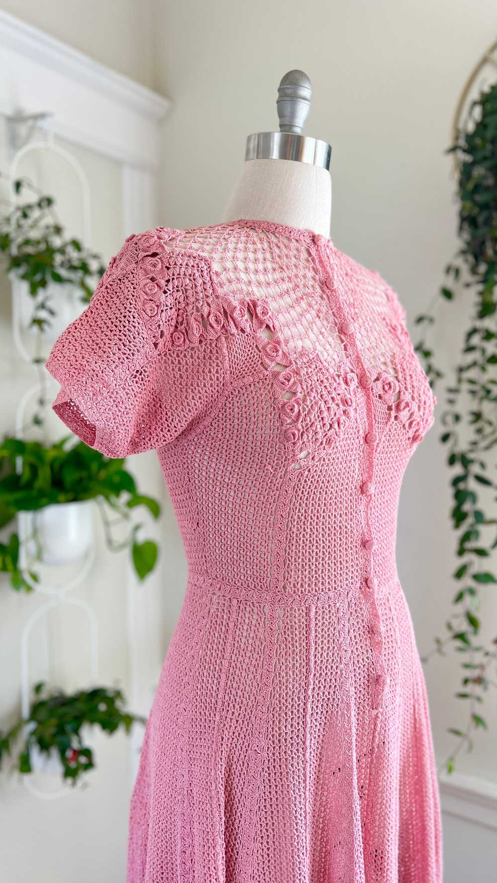 1970s-does-1930s Crochet Dress | small/medium - image 7