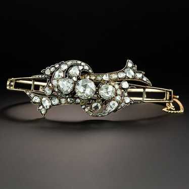 Antique Rose-Cut Diamond Bangle Bracelet