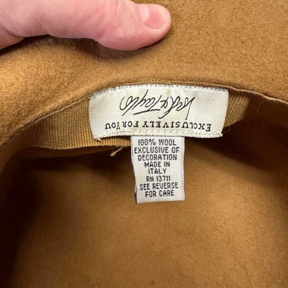 Lord & Taylor 100% Wool Tan Bow Round Hat - image 6