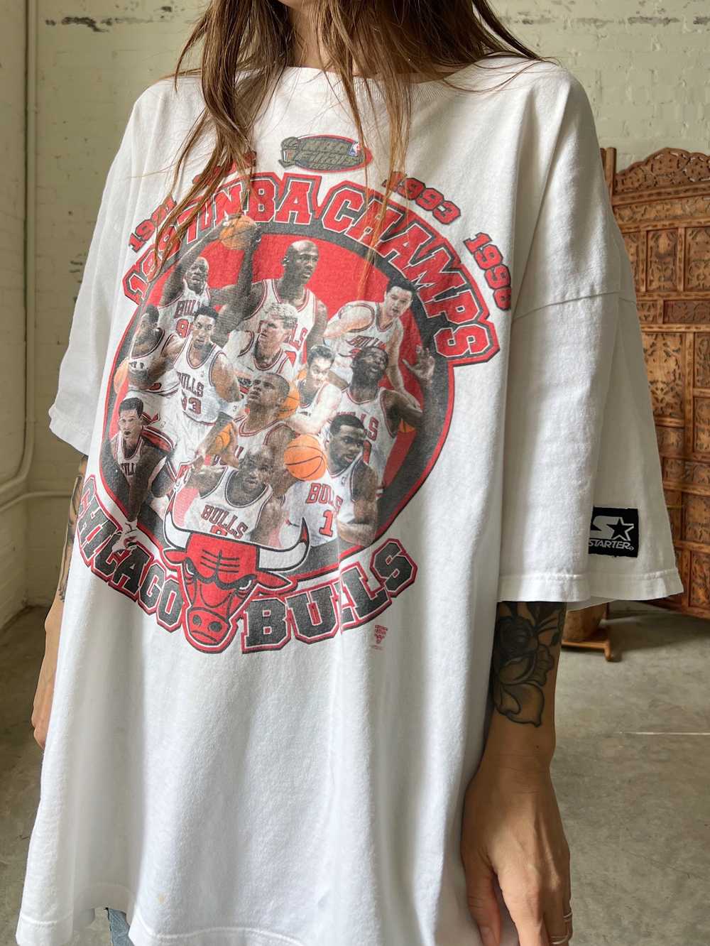 1997 Chicago Bulls NBA Champs Starter Tee, XXL/3XL - image 1