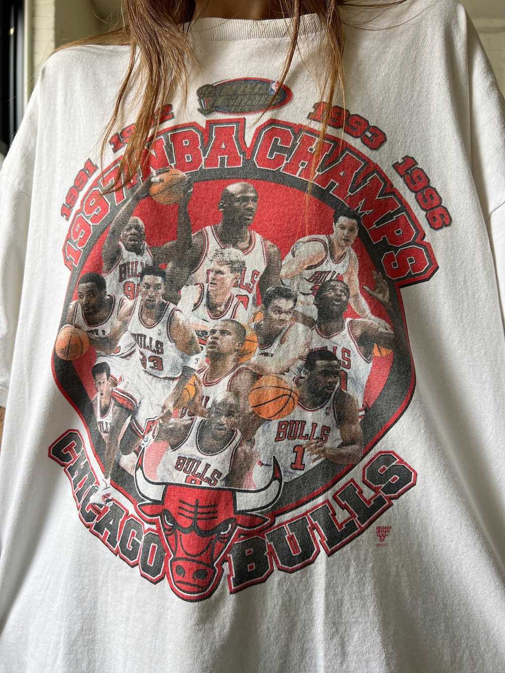 1997 Chicago Bulls NBA Champs Starter Tee, XXL/3XL - image 2