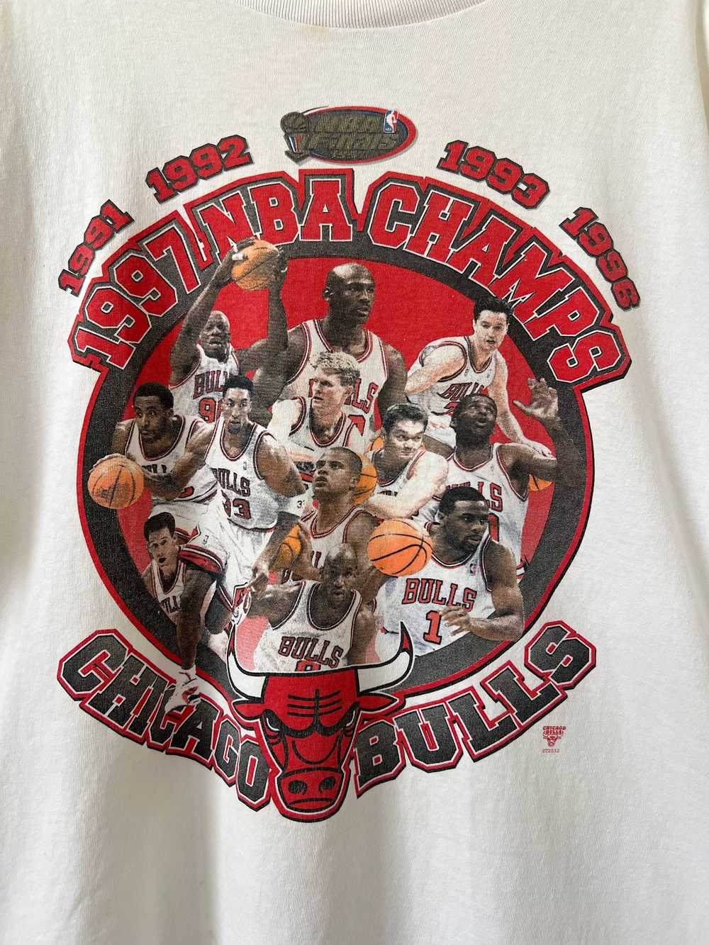 1997 Chicago Bulls NBA Champs Starter Tee, XXL/3XL - image 4