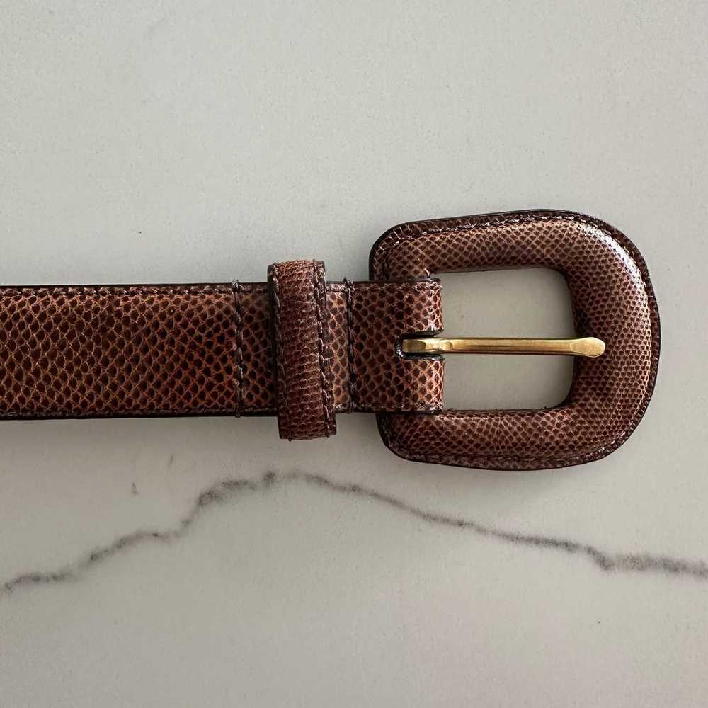 Vintage Reptile Textured Belt Rounded Rectangular… - image 2