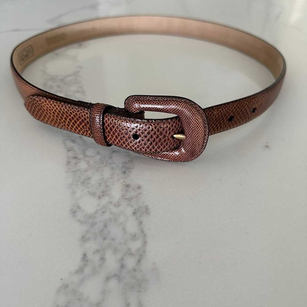 Vintage Reptile Textured Belt Rounded Rectangular… - image 7