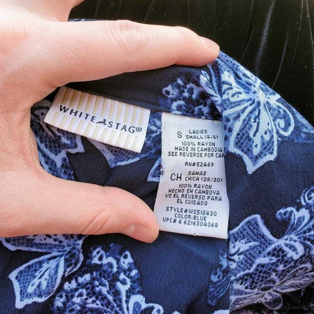 White Stag Blue Floral Buttondown Vintage Maxi Dr… - image 3