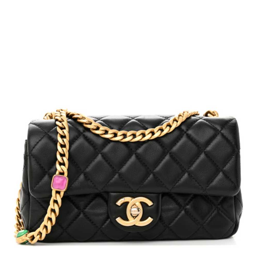 CHANEL Lambskin Resin Quilted Mini Rectangular Pe… - image 1