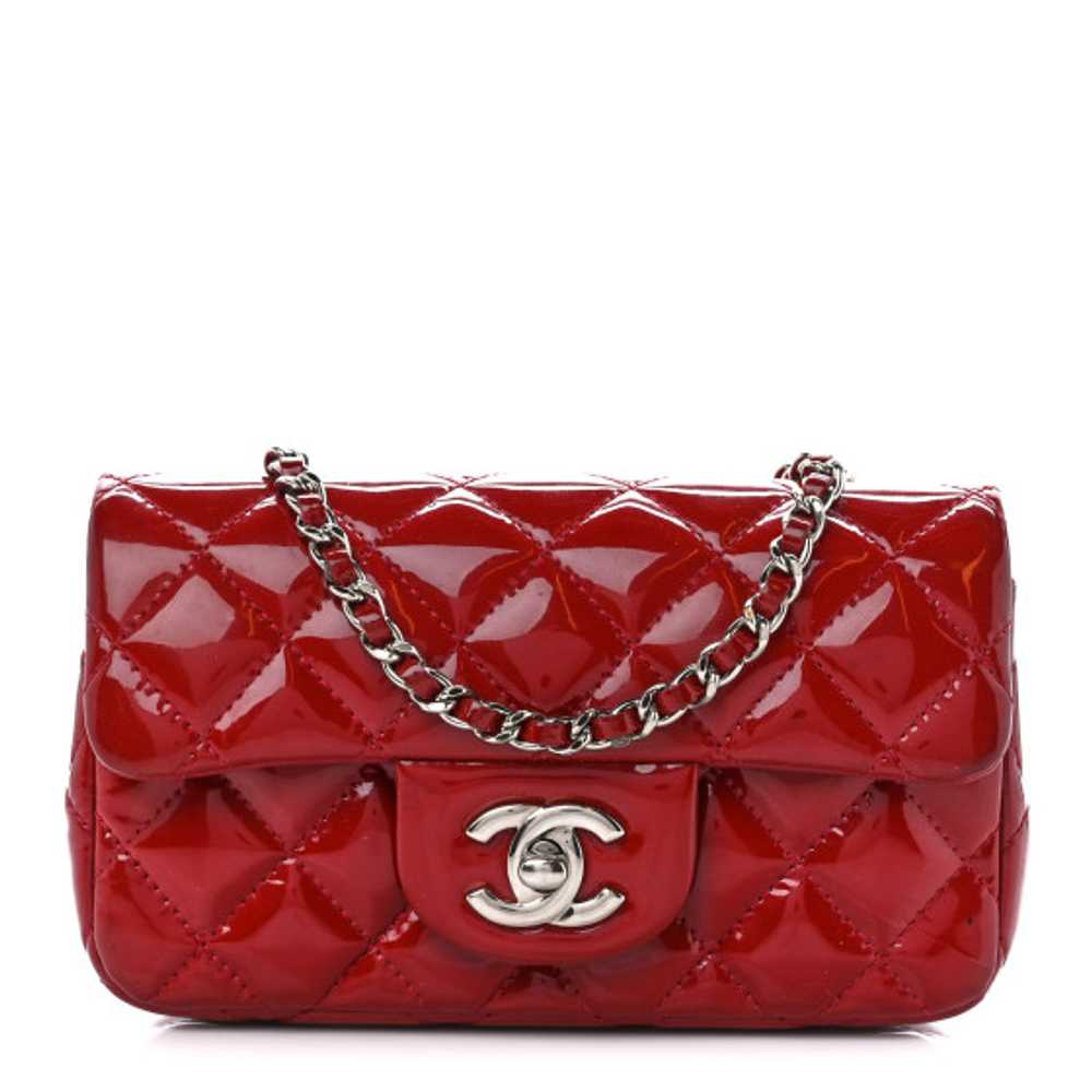 CHANEL Patent Calfskin Quilted Extra Mini Rectang… - image 1