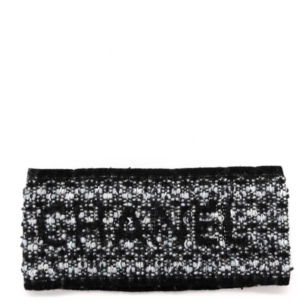 CHANEL Cashmere Logo Headband Black White - image 1