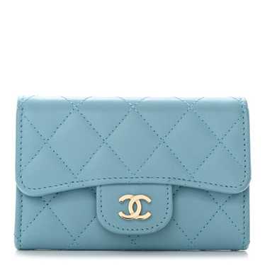 CHANEL Lambskin Quilted Flap Card Holder Wallet L… - image 1