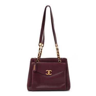 CHANEL Caviar Flap Shoulder Bag Burgundy - image 1