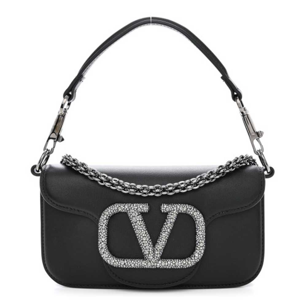 VALENTINO GARAVANI Calfskin Crystal Vlogo Small L… - image 1