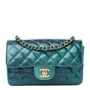 CHANEL Shaded Patent Calfskin Quilted Mini Rectang