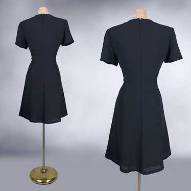 80s Vintage Cage Neckline Little Black Dress by L… - image 1