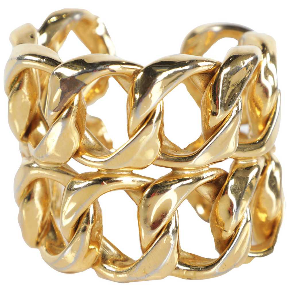 Vintage 90s Chanel Double Chain Cuff Bracelet - image 1