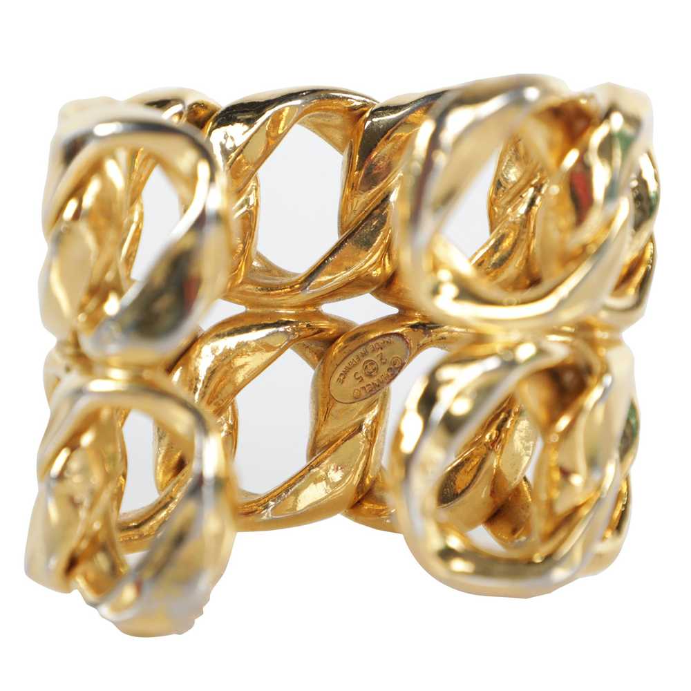 Vintage 90s Chanel Double Chain Cuff Bracelet - image 2