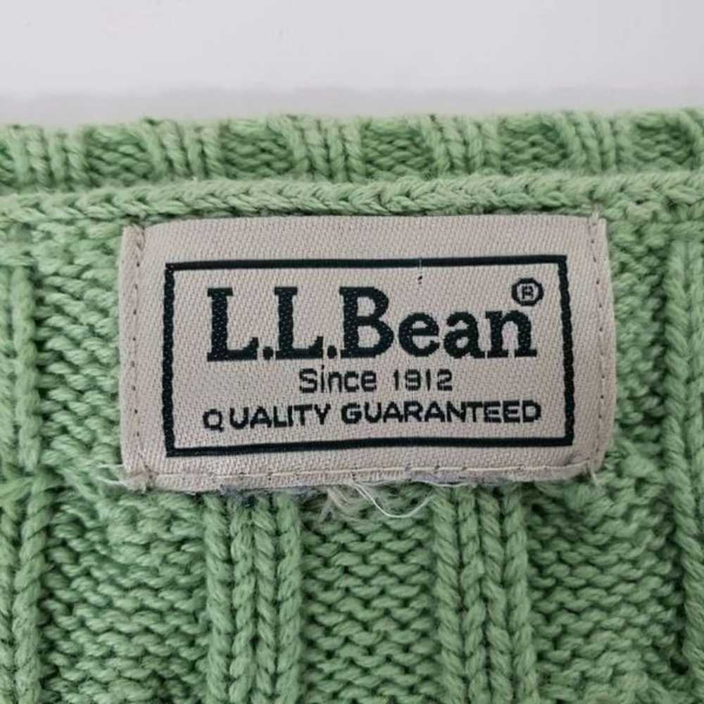 LL Bean Sweater Cable Knit Fisherman Crew Neck Gr… - image 10