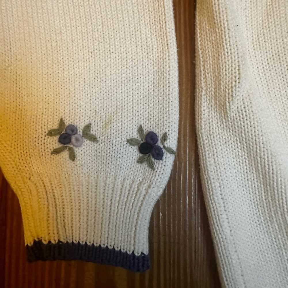 Alfred Dunner vintage purple floral knit embroide… - image 4