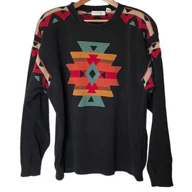 Elizabeth Liz Claiborne VTG Aztec Cotton Sweater S