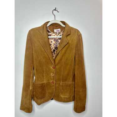 LUCY Vintage Brown Tan Goat Suede Button Up Jacket