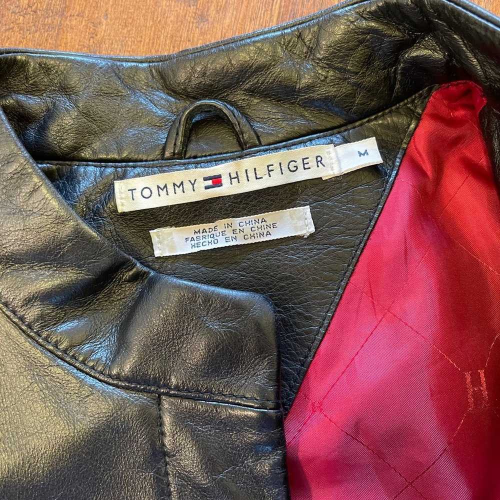 Tommy Hilfiger ladies black leather Moto jacket - image 12