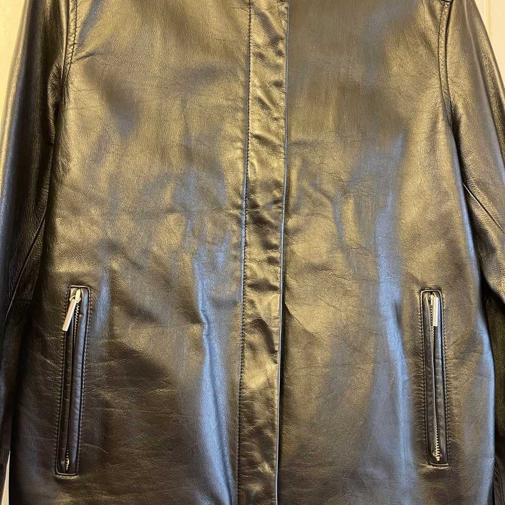 Tommy Hilfiger ladies black leather Moto jacket - image 3