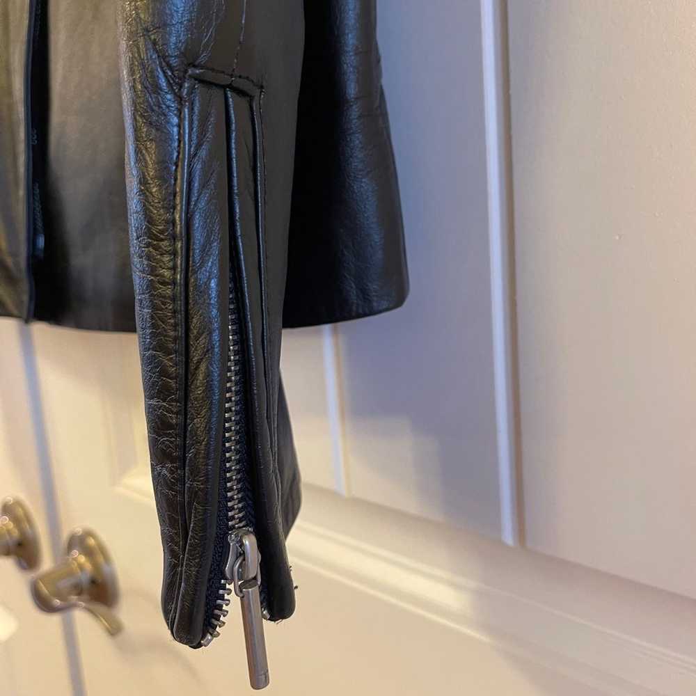 Tommy Hilfiger ladies black leather Moto jacket - image 5