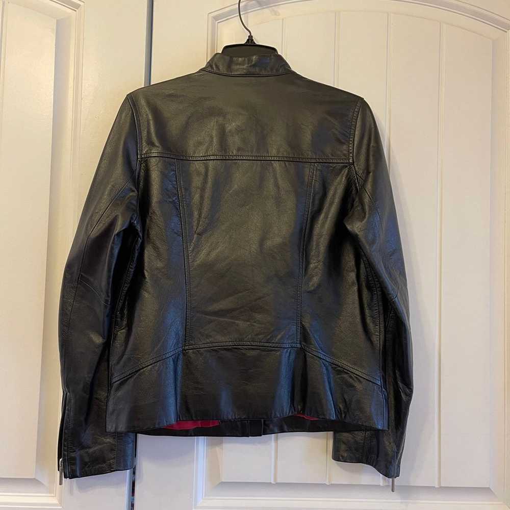 Tommy Hilfiger ladies black leather Moto jacket - image 6