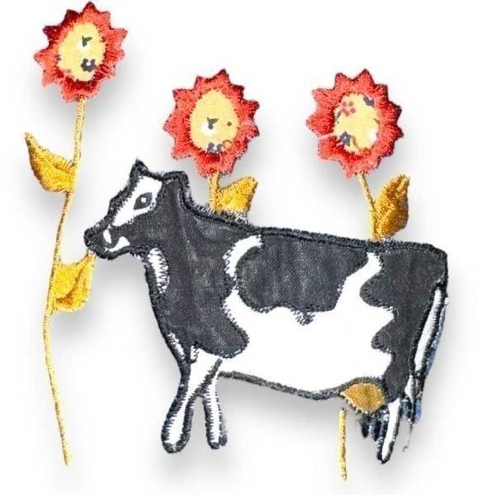 80s Bobbie Brooks Embroidered Denim Farm Patch Ve… - image 10