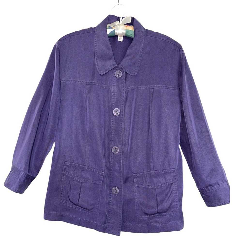 JM Collection Vintage 90s Purple Collared Jacket … - image 1