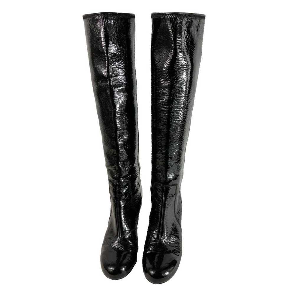 Lanvin Black Patent Leather Lanvin Boots Crystal … - image 3