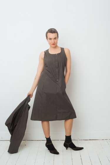 Emporio Armani 90's nylon grey A-line dress - image 1