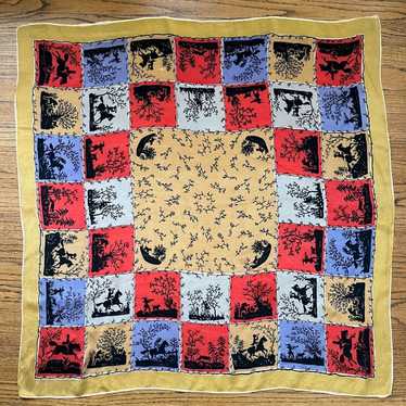 1950s Silk Scarf (hunting scenes) - image 1