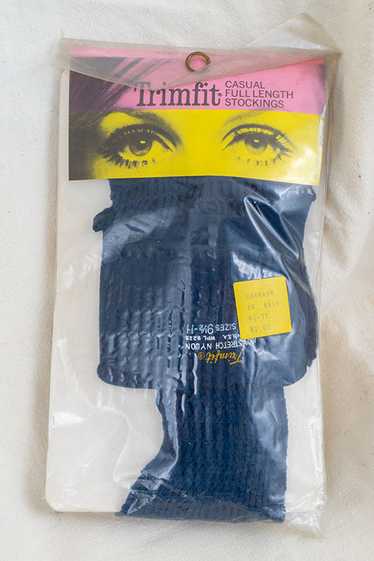 1960s Mod Vintage Twiggy Fishnet Stockings - image 1