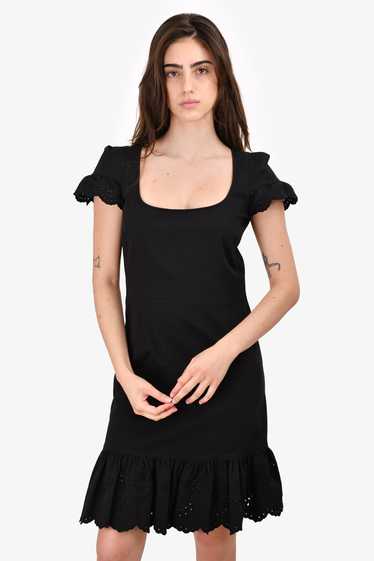 Red Valentino Black Eyelet Scallop Dress Size 42