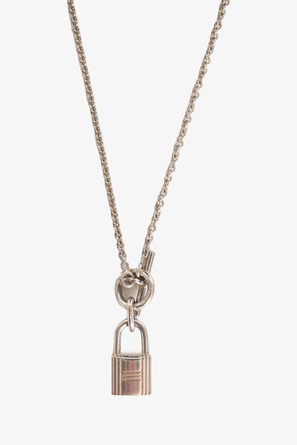 Hermès Silver Kelly Cadenas Pendant Necklace - image 1