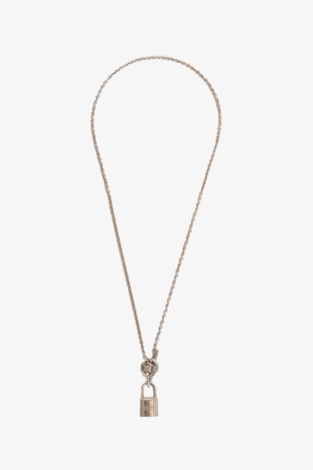 Hermès Silver Kelly Cadenas Pendant Necklace - image 2