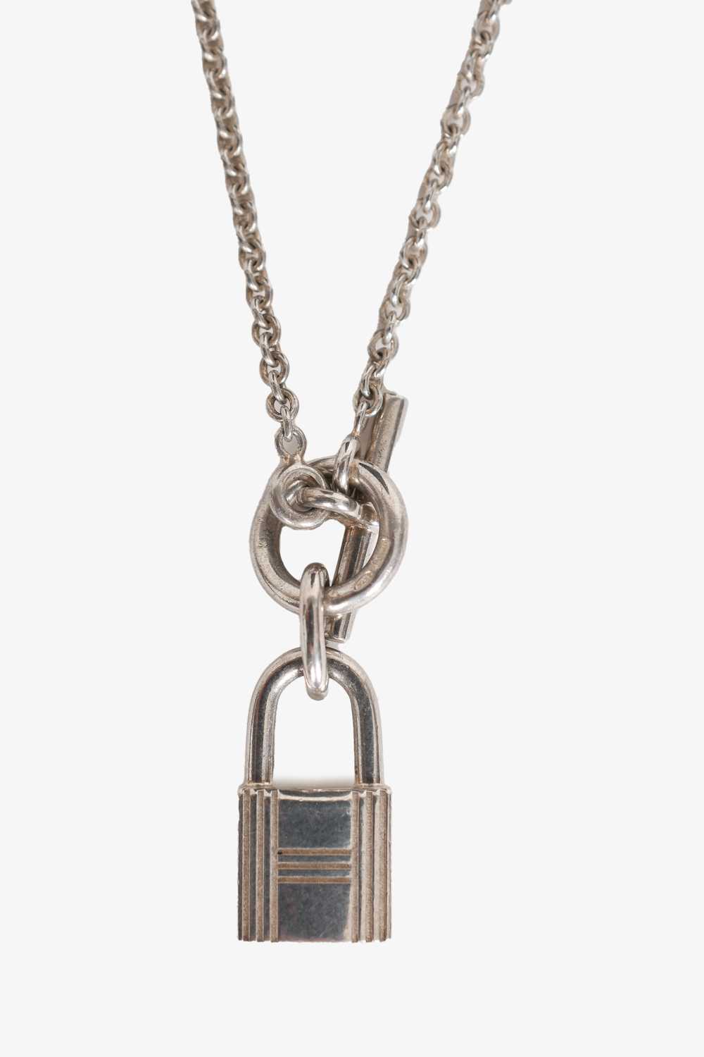 Hermès Silver Kelly Cadenas Pendant Necklace - image 3