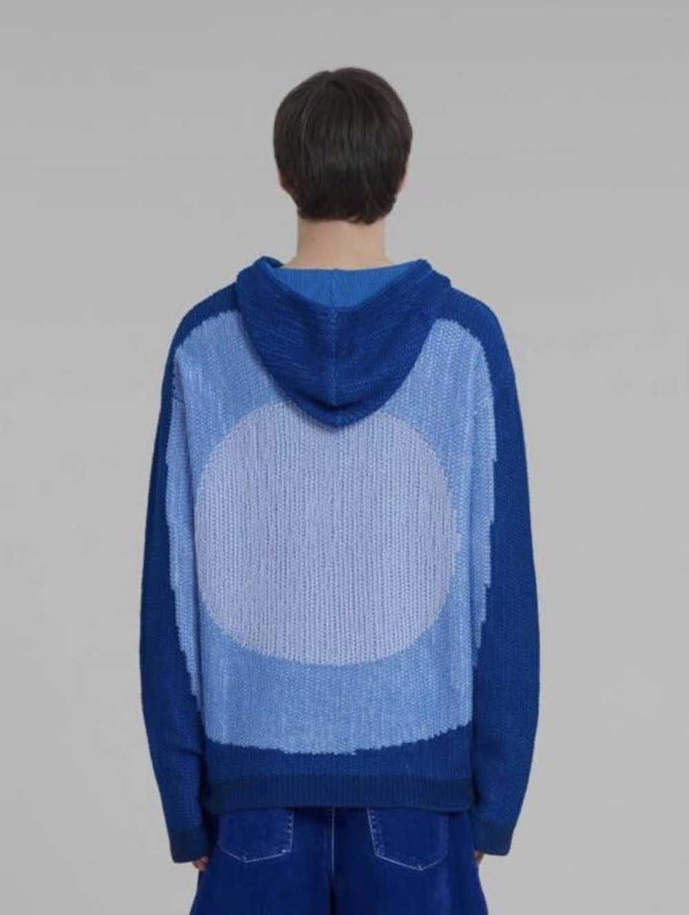 Marni o1w1db10524 Knitted Cotton Hoodie in Blue - image 5