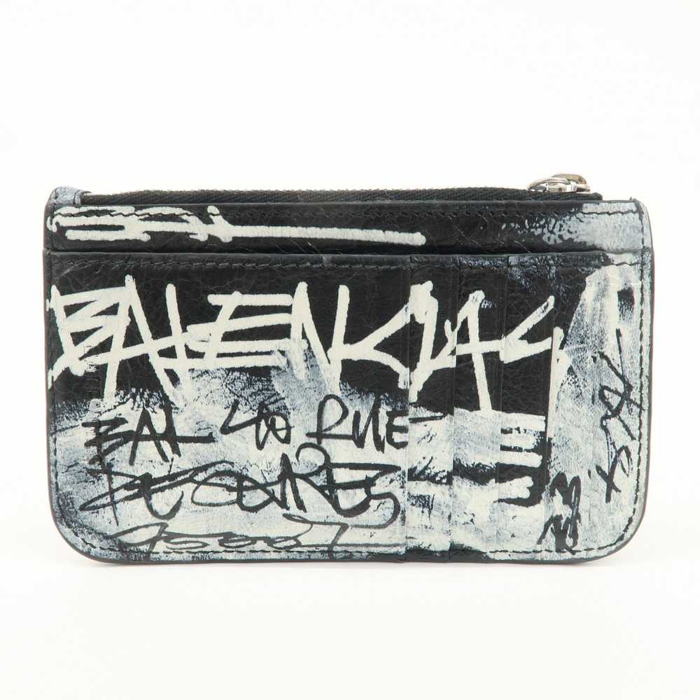 BALENCIAGA Leather Graffiti Fragment Case Coin Ca… - image 3