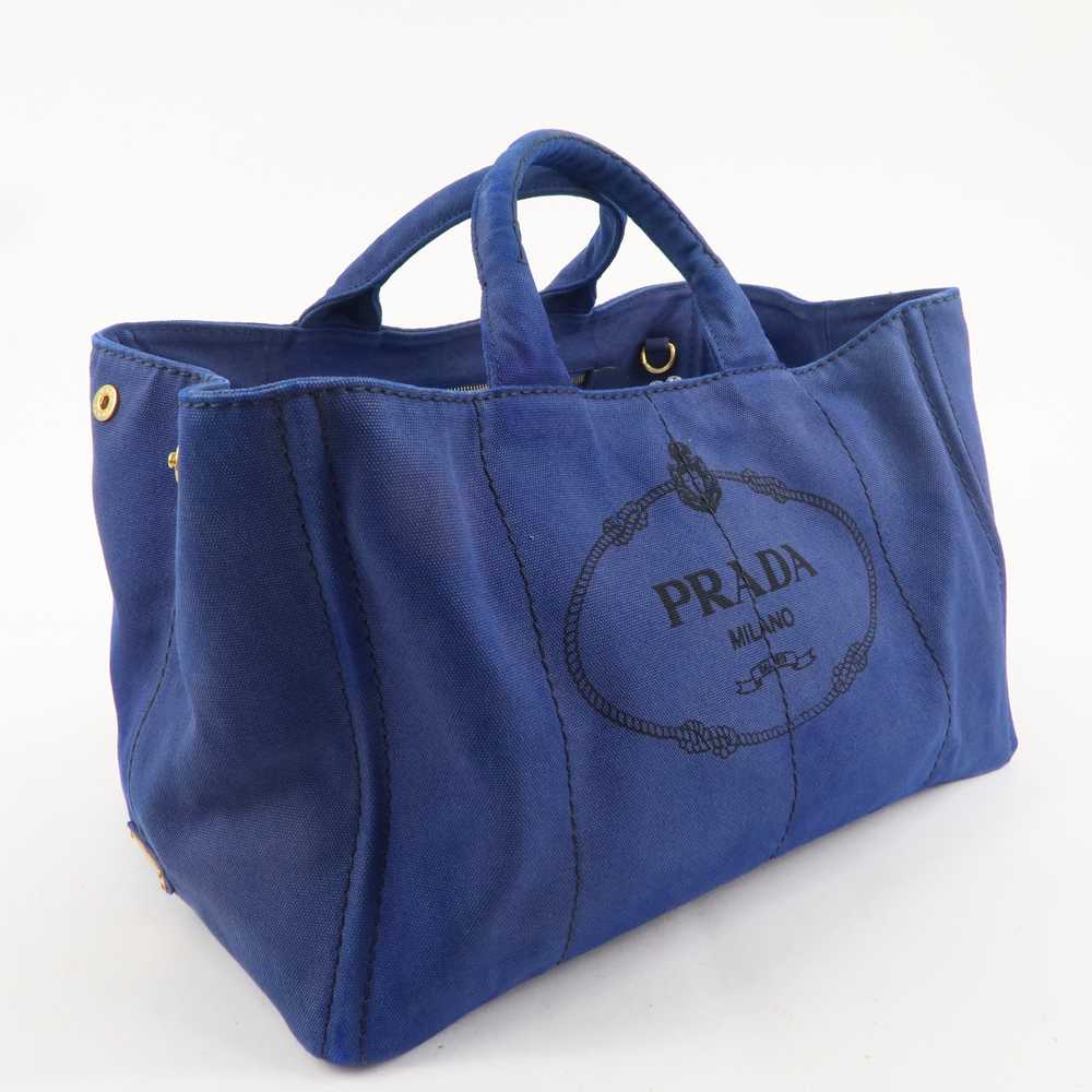 PRADA Logo Canapa Large Canvas 2Way Tote Bag Hand… - image 5