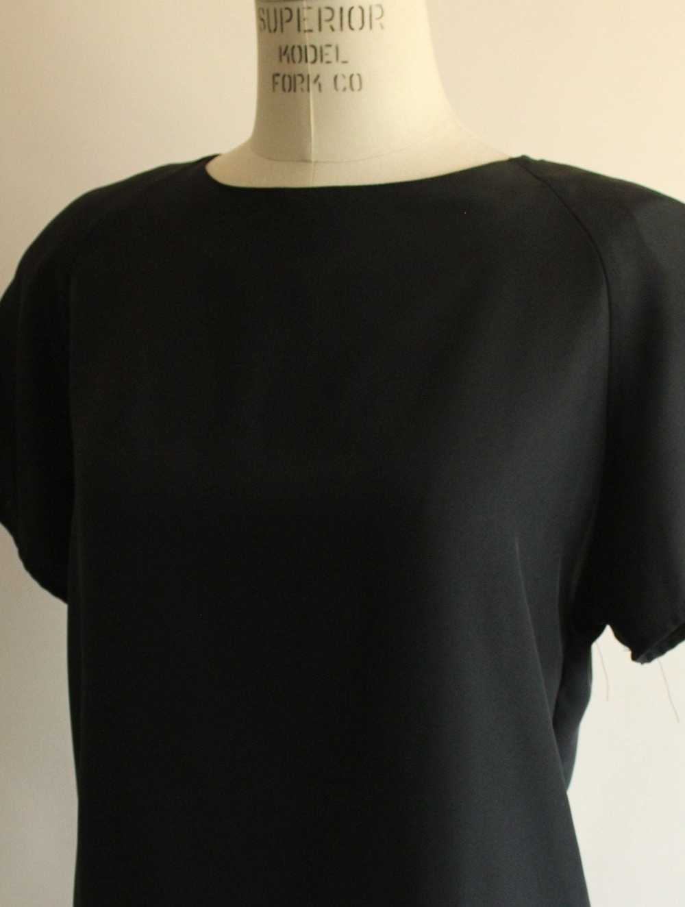 Vintage 1990s Black Shirt with Keyhole Back and S… - image 2