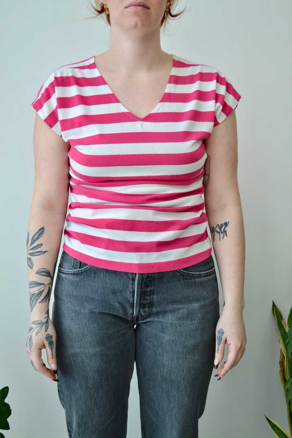 Eighties Striped Summer Tee - image 1